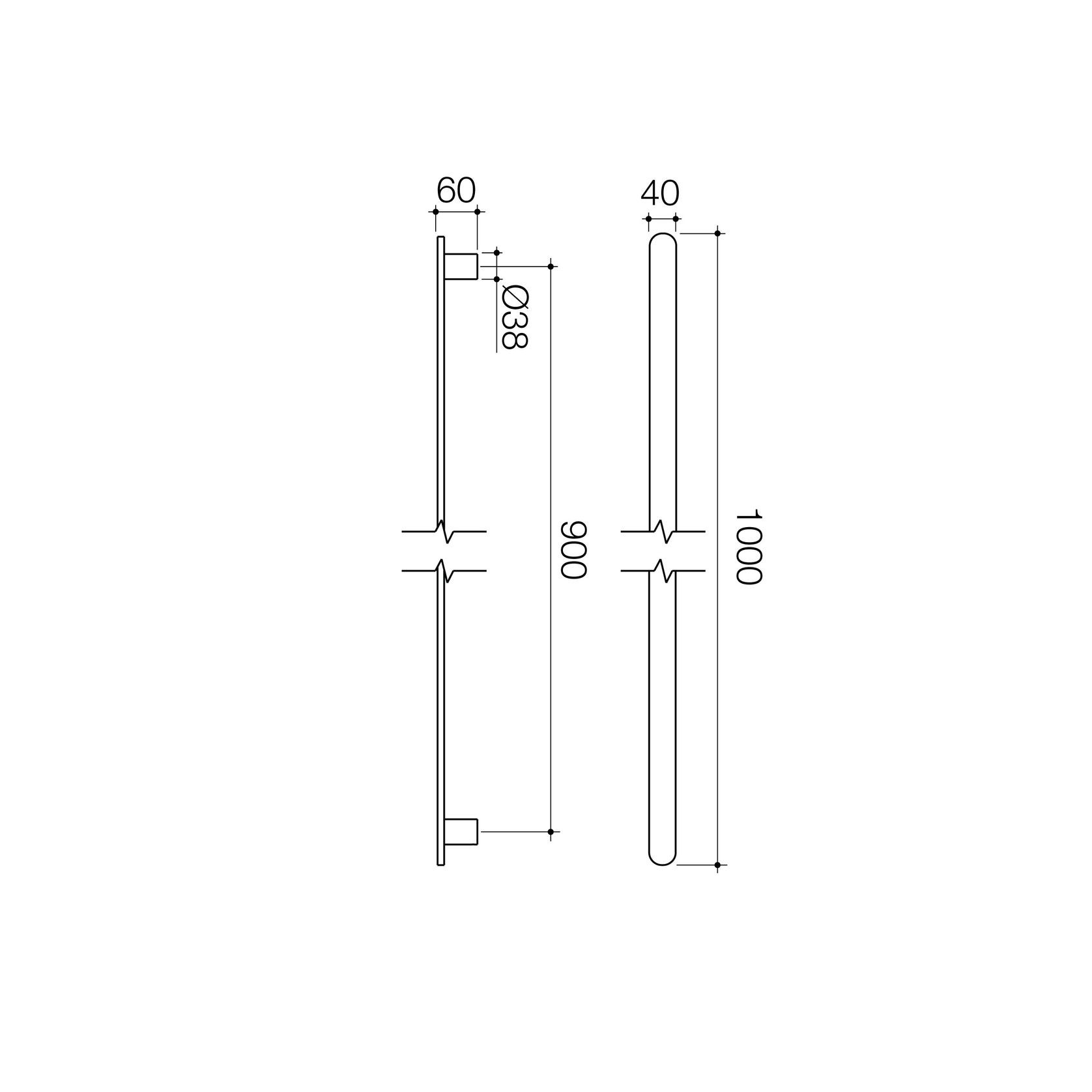 Urbane II Heated Towel Rail - Vertical gallery detail image