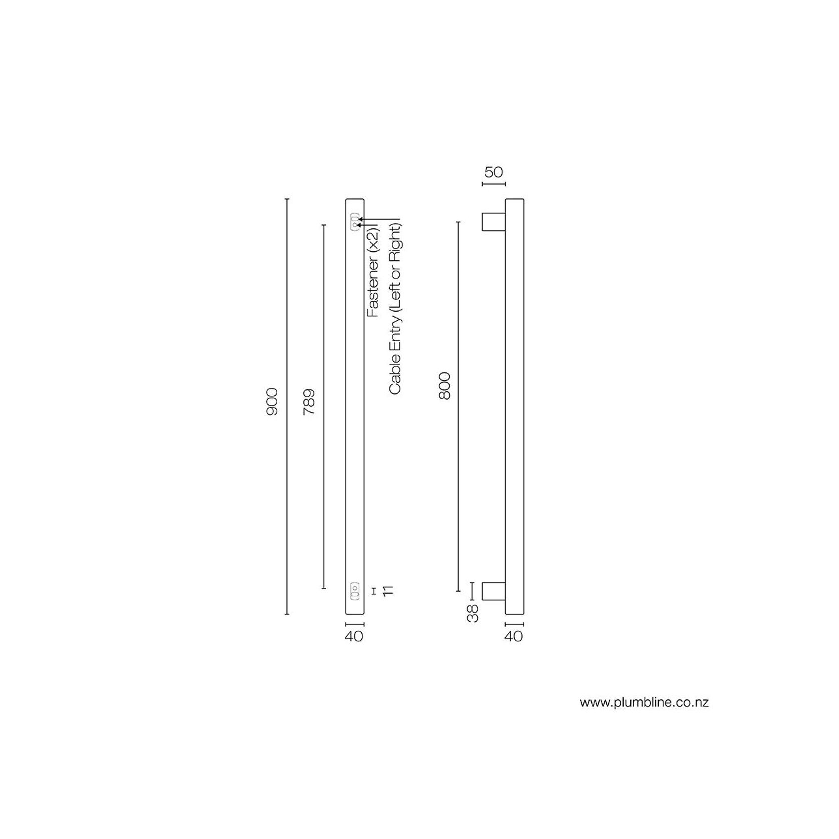 Grab 90 Vertical Heated Towel Rail gallery detail image