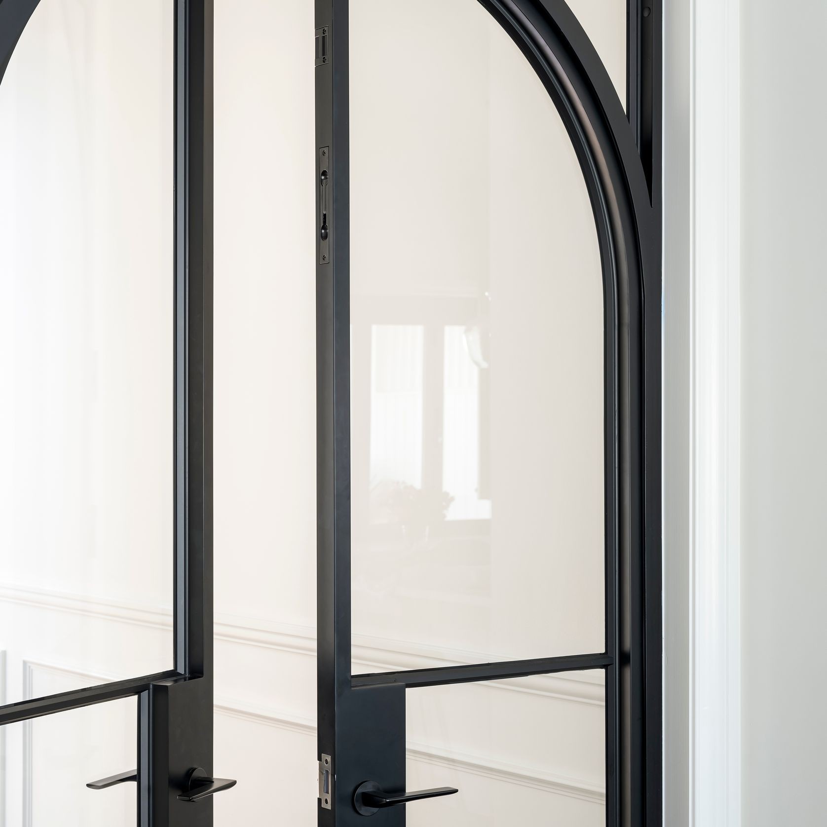 Arch Steel Frame Glass Hinge Doors - Galvanised FPS50 gallery detail image
