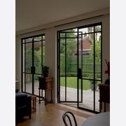 Steel Frame Glass Hinge Doors - Galvanised FPS50 gallery detail image