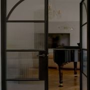 Arch Steel Frame Glass Hinge Doors - Galvanised FPS50 gallery detail image
