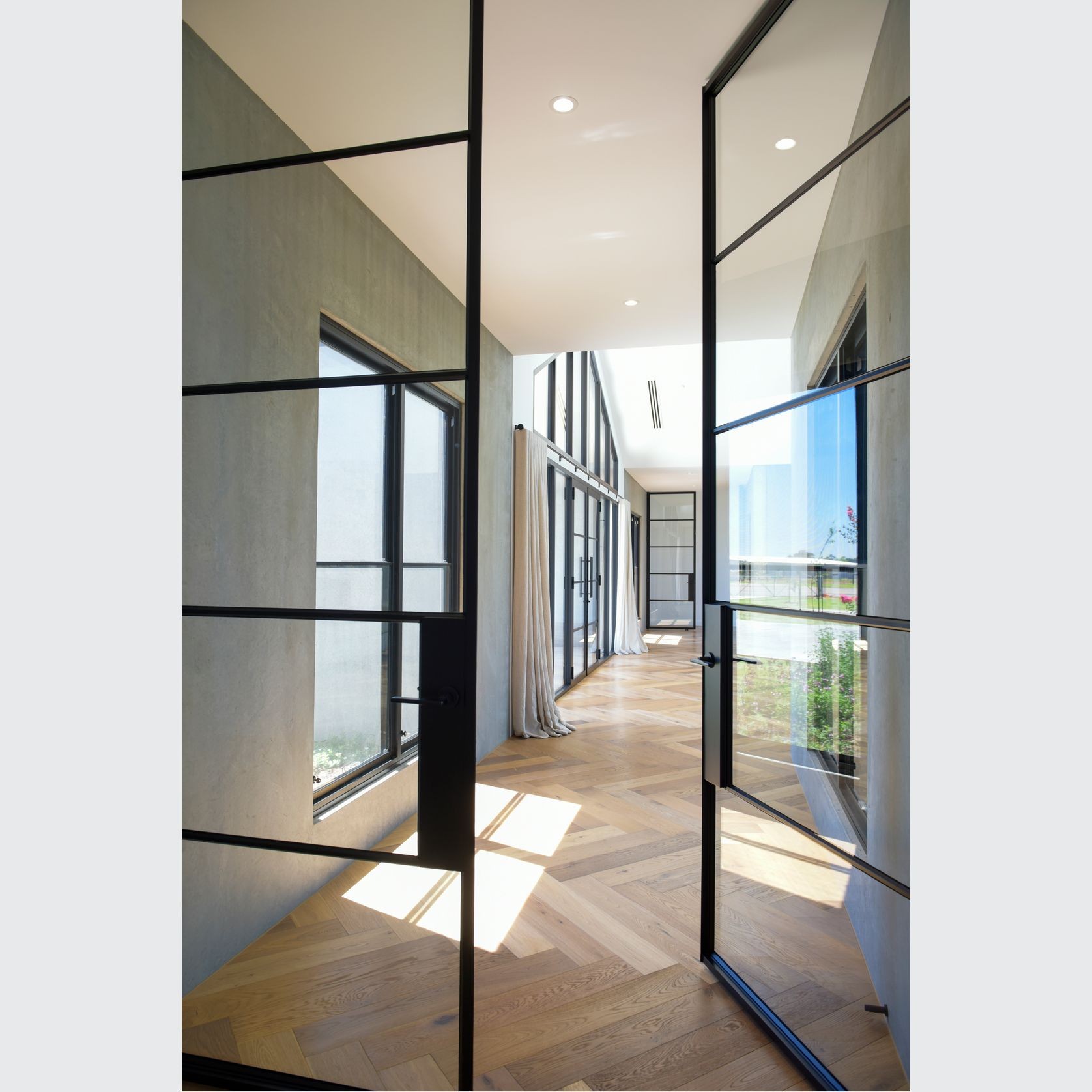 Steel Frame Glass Hinge Doors - Galvanised W40 gallery detail image