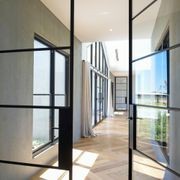 Steel Frame Glass Hinge Doors - Galvanised W40 gallery detail image