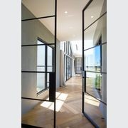 Steel Frame Glass Hinge Doors - Galvanised W40 gallery detail image
