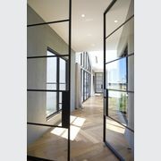 Steel Frame Glass Hinge Doors - Galvanised W40 gallery detail image