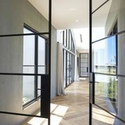 Steel Frame Glass Hinge Doors - Galvanised W40 gallery detail image