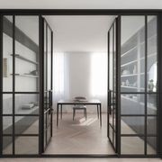 Steel Frame Glass Hinge Doors - Galvanised W40 gallery detail image