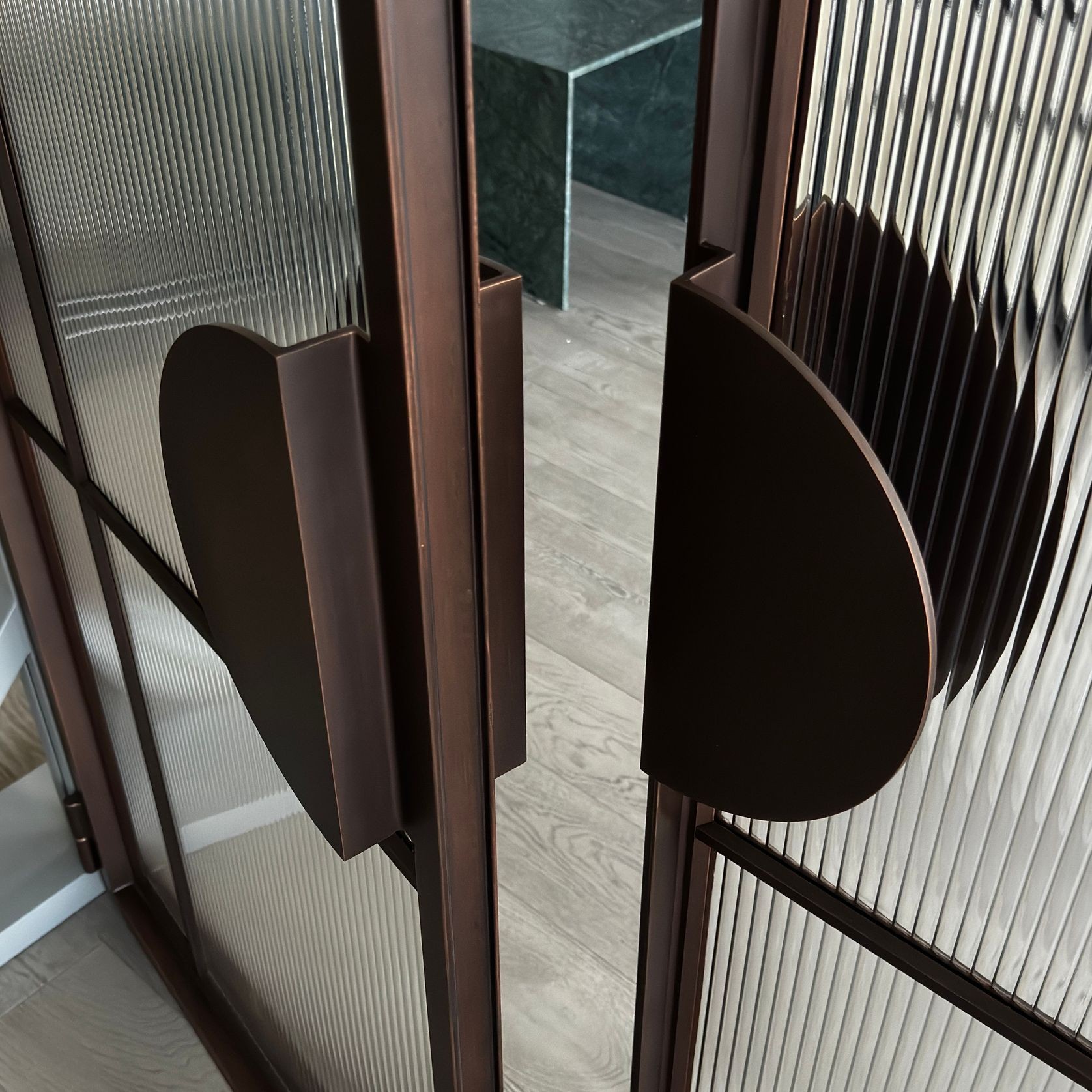 Arch Steel Frame Glass Hinge Doors - Galvanised W40 gallery detail image
