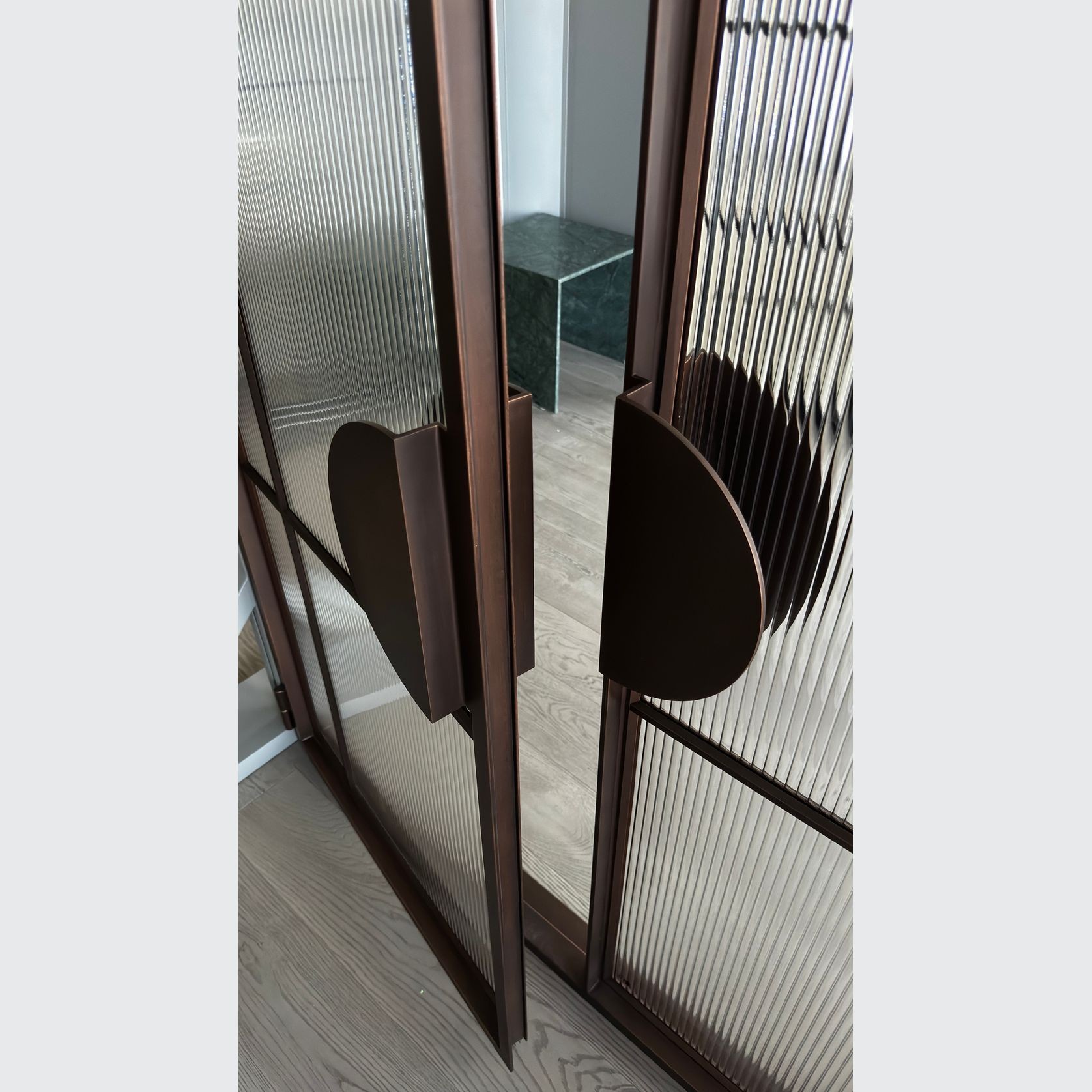 Arch Steel Frame Glass Hinge Doors - Galvanised W40 gallery detail image