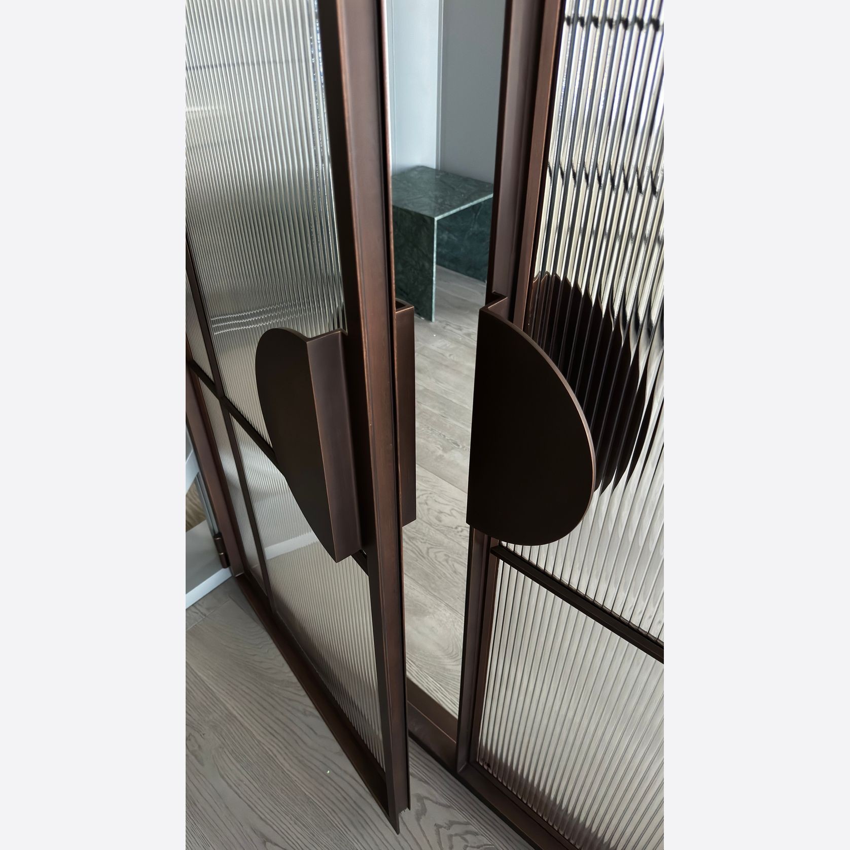 Arch Steel Frame Glass Hinge Doors - Galvanised W40 gallery detail image