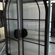 Arch Steel Frame Glass Hinge Doors - Galvanised W40 gallery detail image