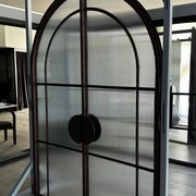 Arch Steel Frame Glass Hinge Doors - Galvanised W40 gallery detail image
