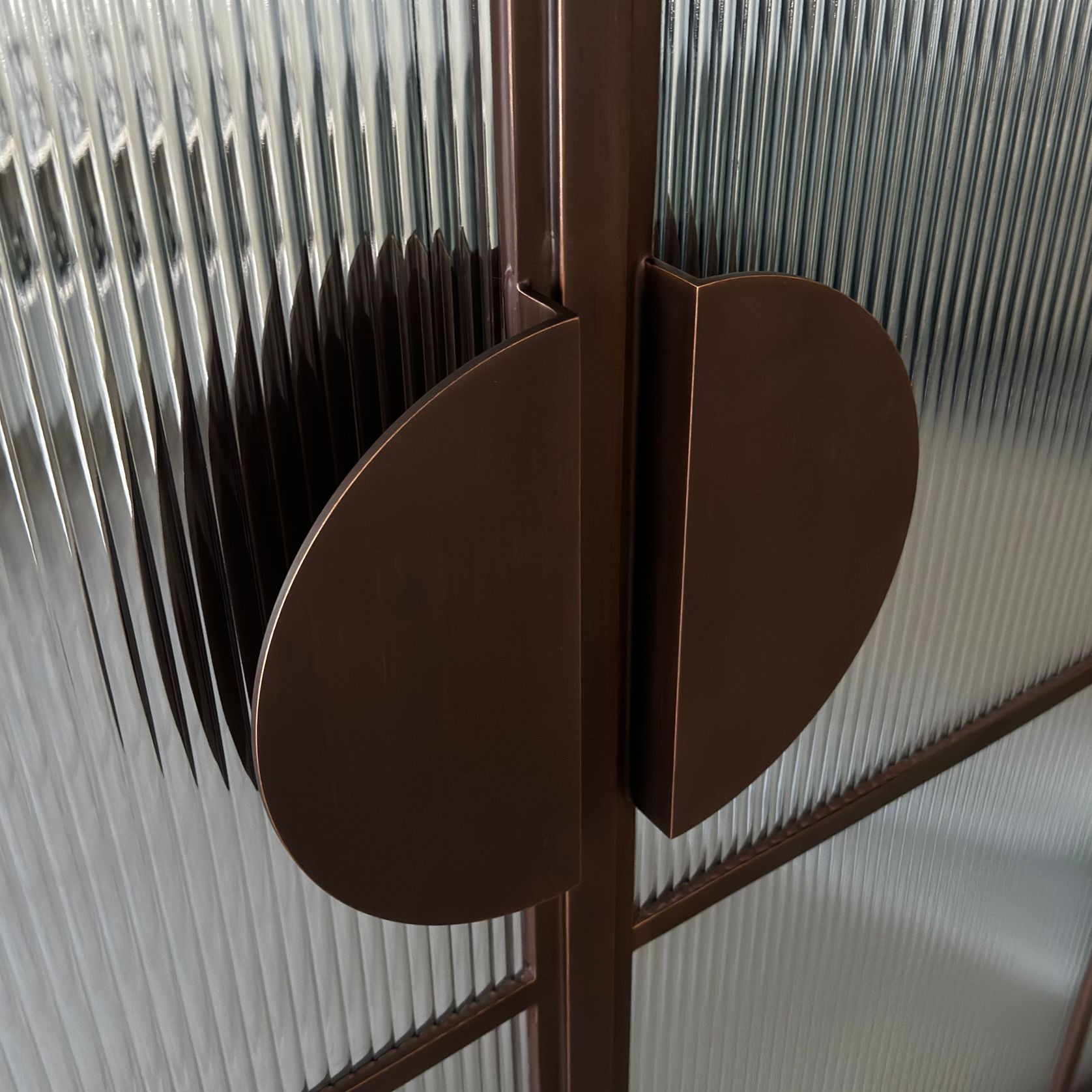 Arch Steel Frame Glass Hinge Doors - Galvanised W40 gallery detail image