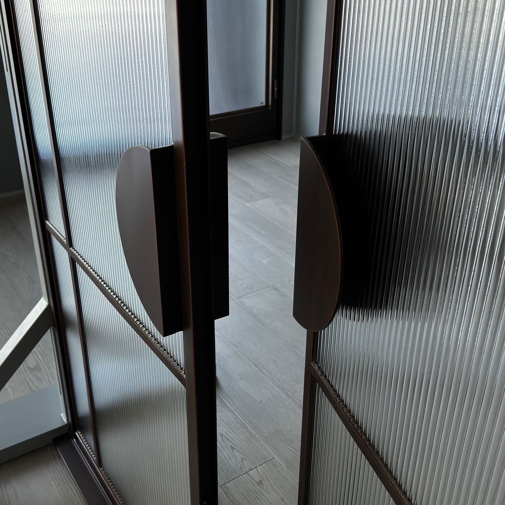 Arch Steel Frame Glass Hinge Doors - Galvanised W40 gallery detail image