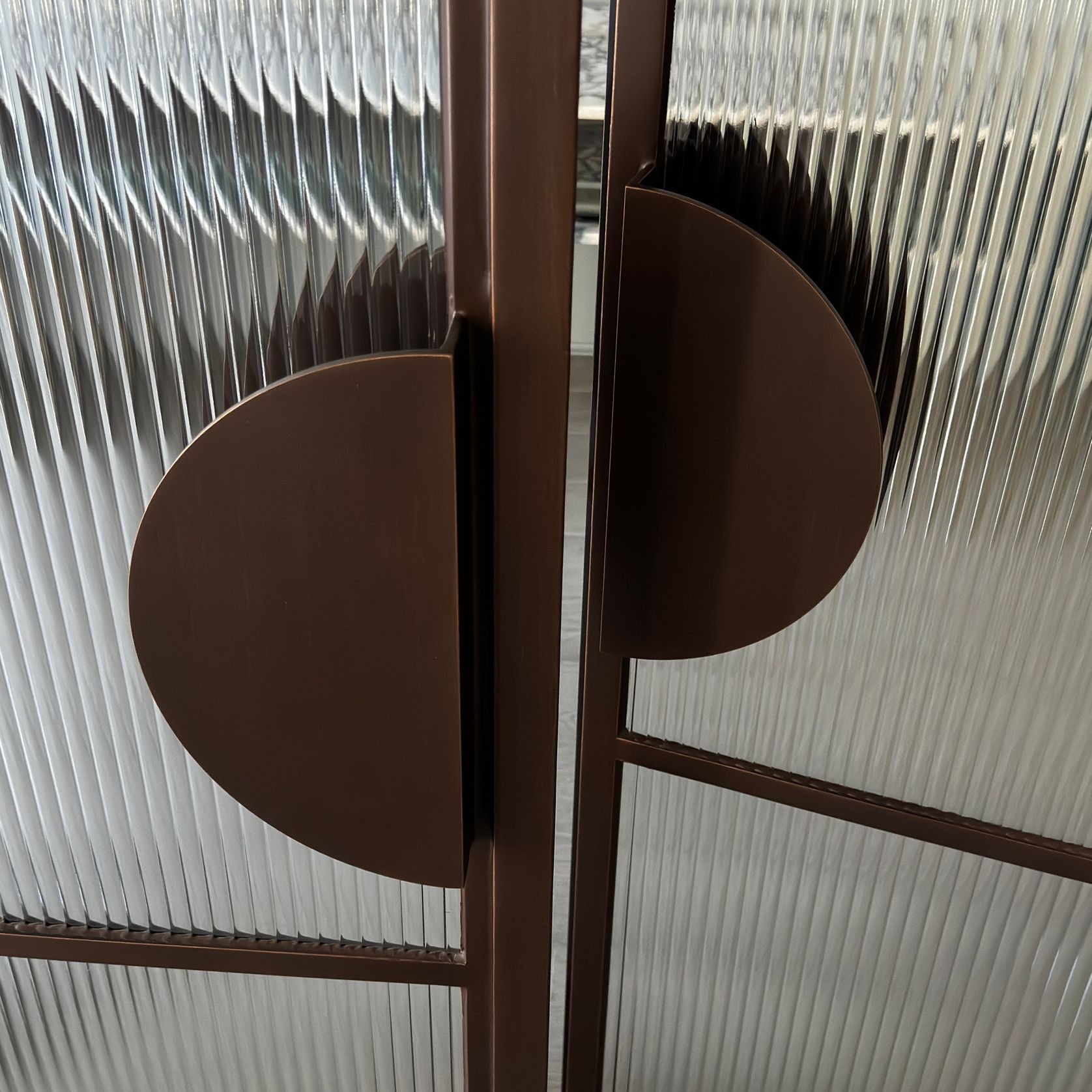 Arch Steel Frame Glass Hinge Doors - Galvanised W40 gallery detail image