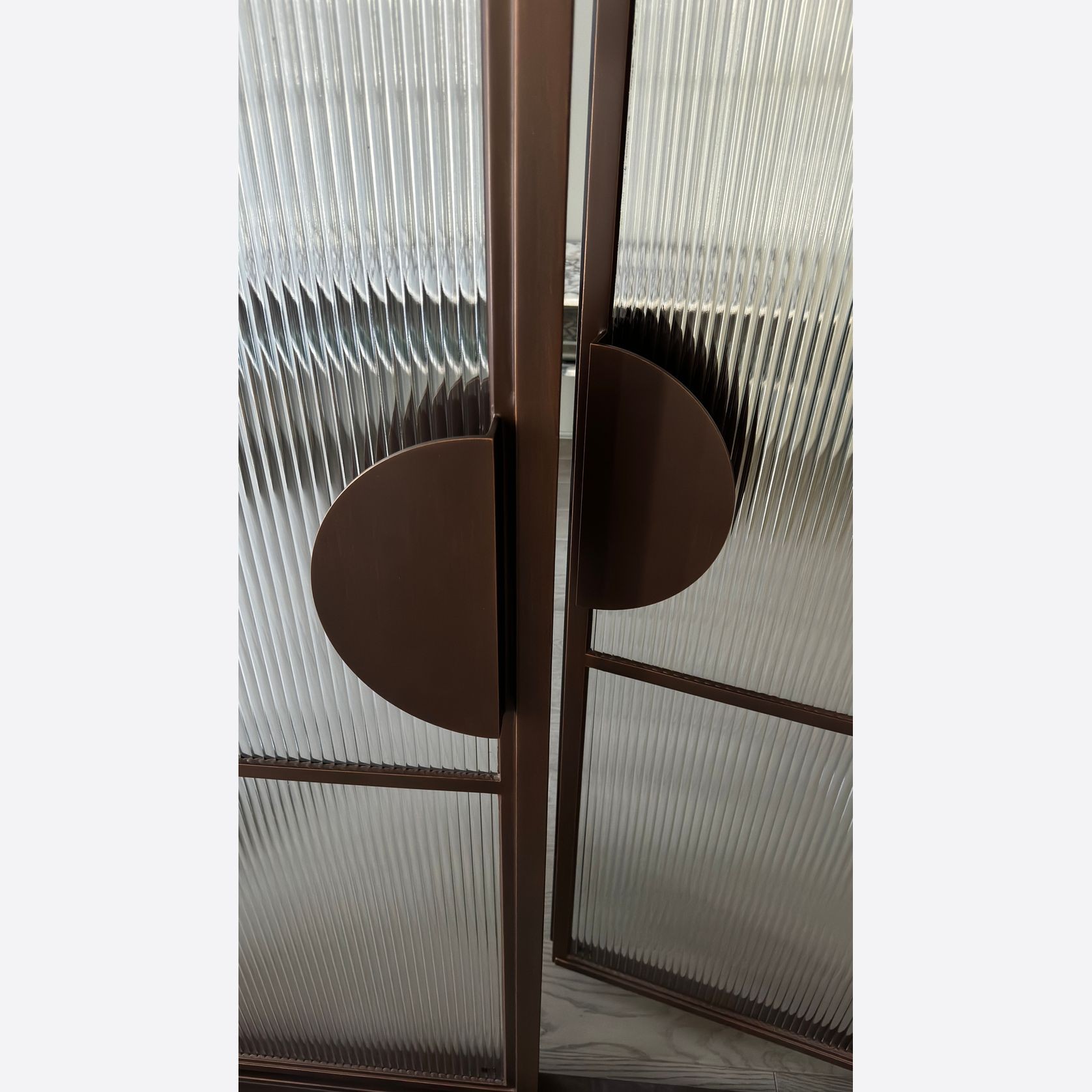 Arch Steel Frame Glass Hinge Doors - Galvanised W40 gallery detail image