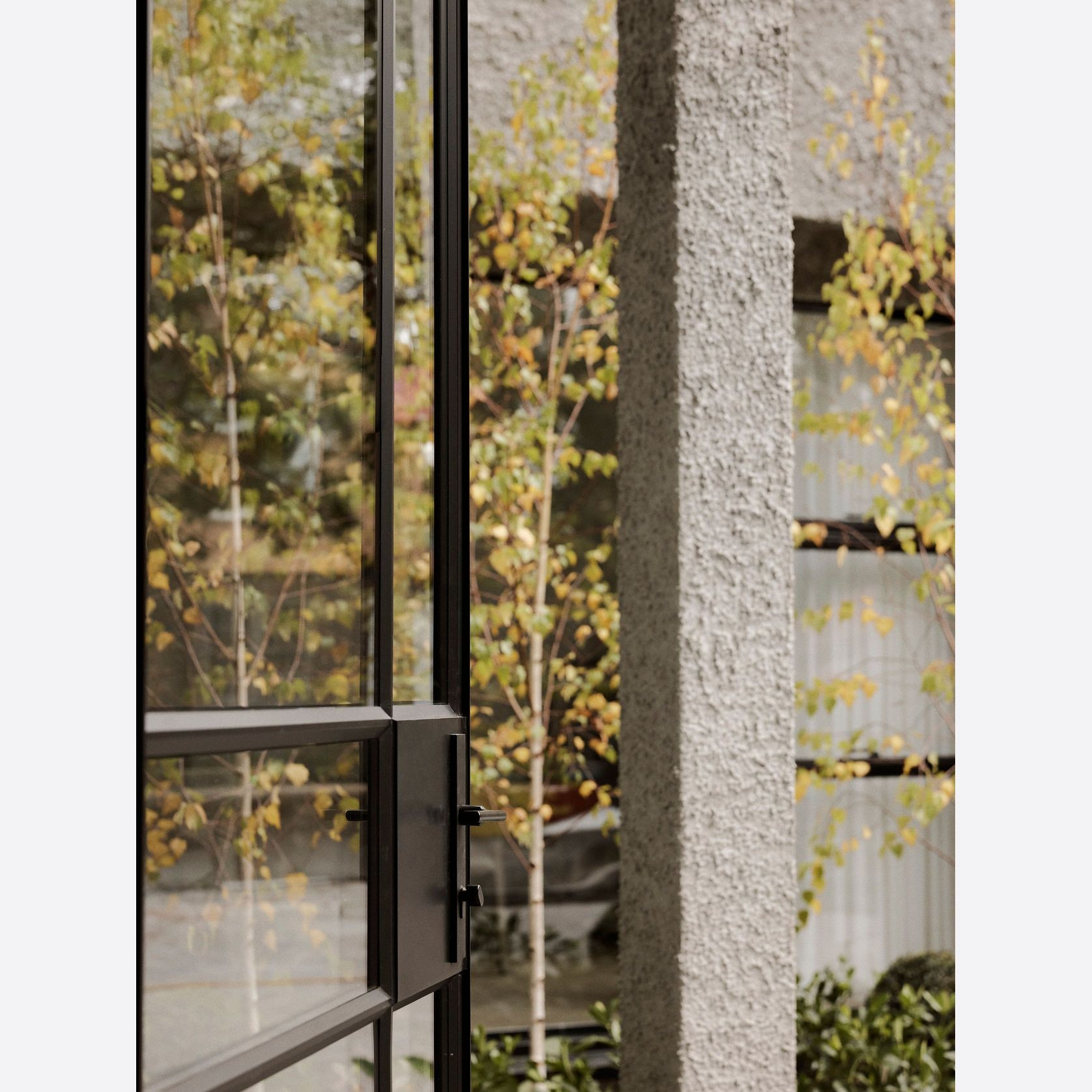 Steel Frame Glass Hinge Doors - Galvanised W40 gallery detail image