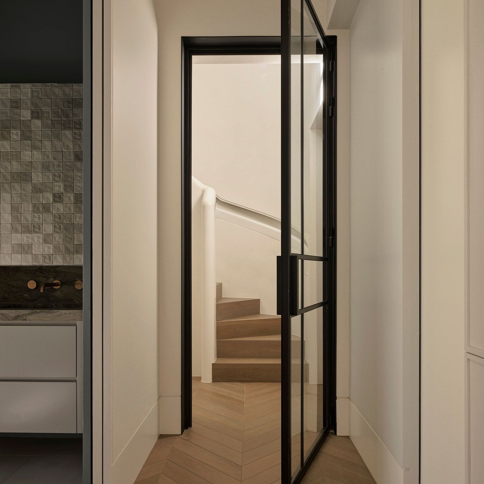 Steel Frame Glass Hinge Doors - Galvanised W40 gallery detail image