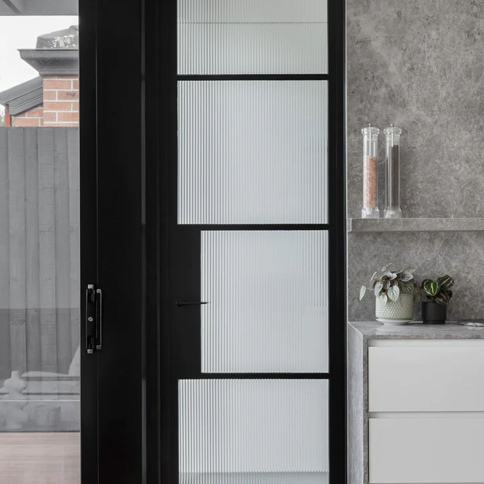 Steel Frame Glass Hinge Doors - Galvanised FPS50 gallery detail image