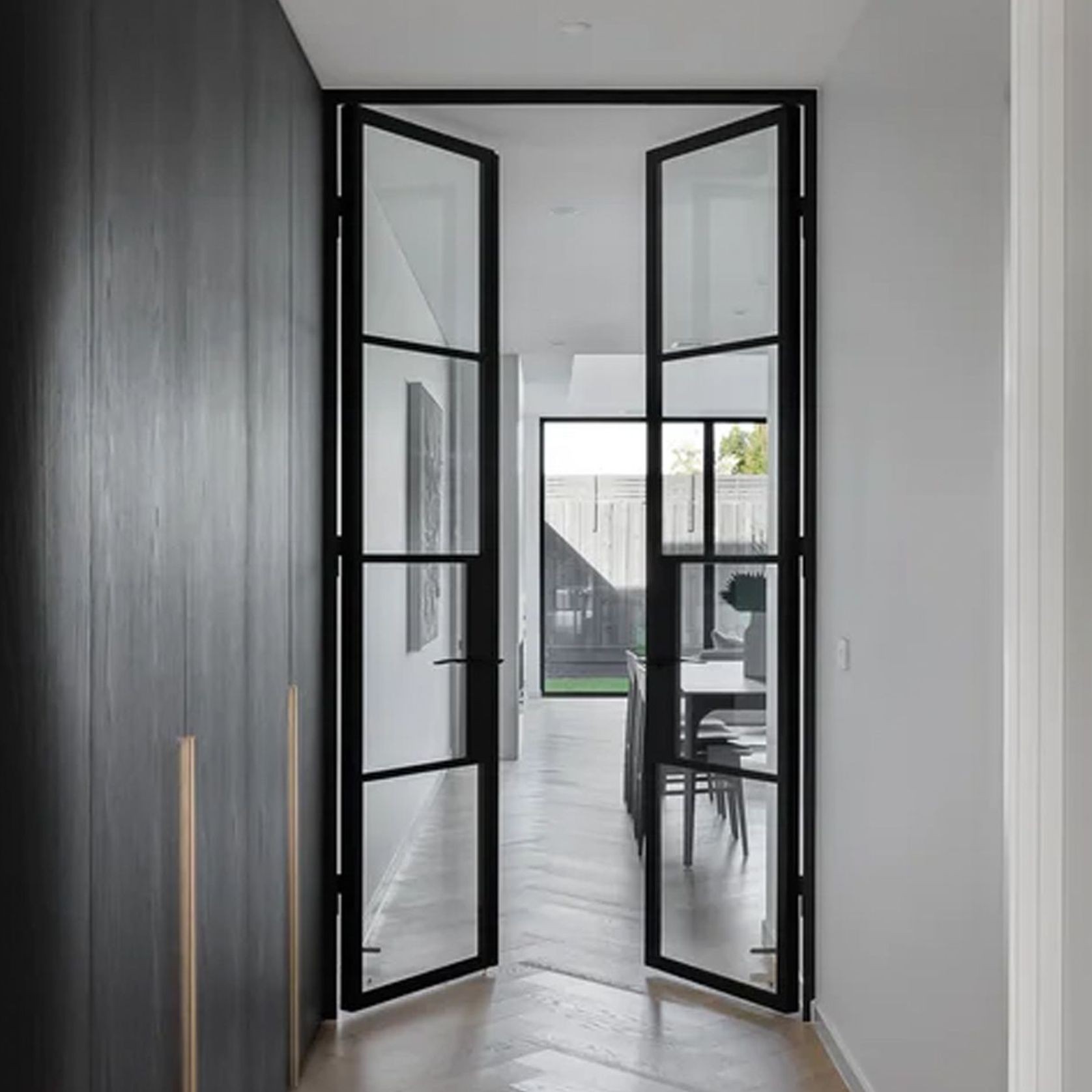 Steel Frame Glass Hinge Doors - Galvanised FPS50 gallery detail image