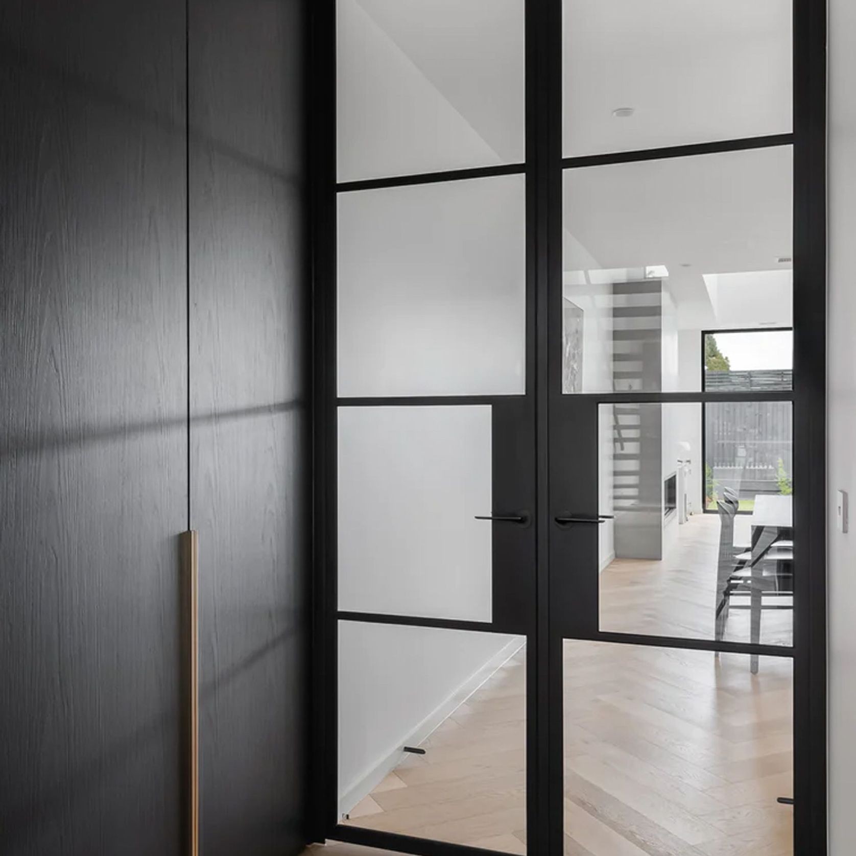 Steel Frame Glass Hinge Doors  - Galvanised FPS50 gallery detail image