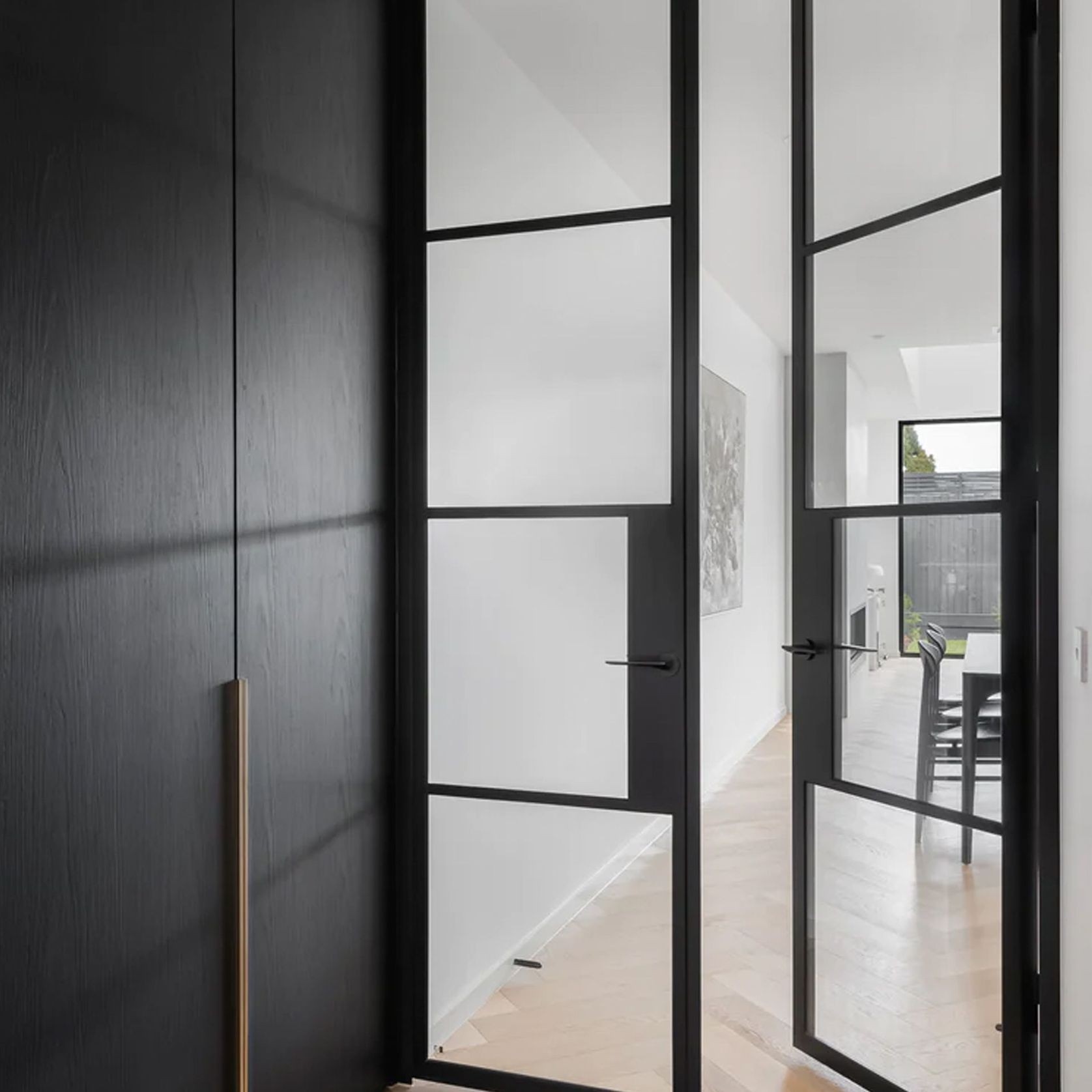 Steel Frame Glass Hinge Doors  - Galvanised FPS50 gallery detail image