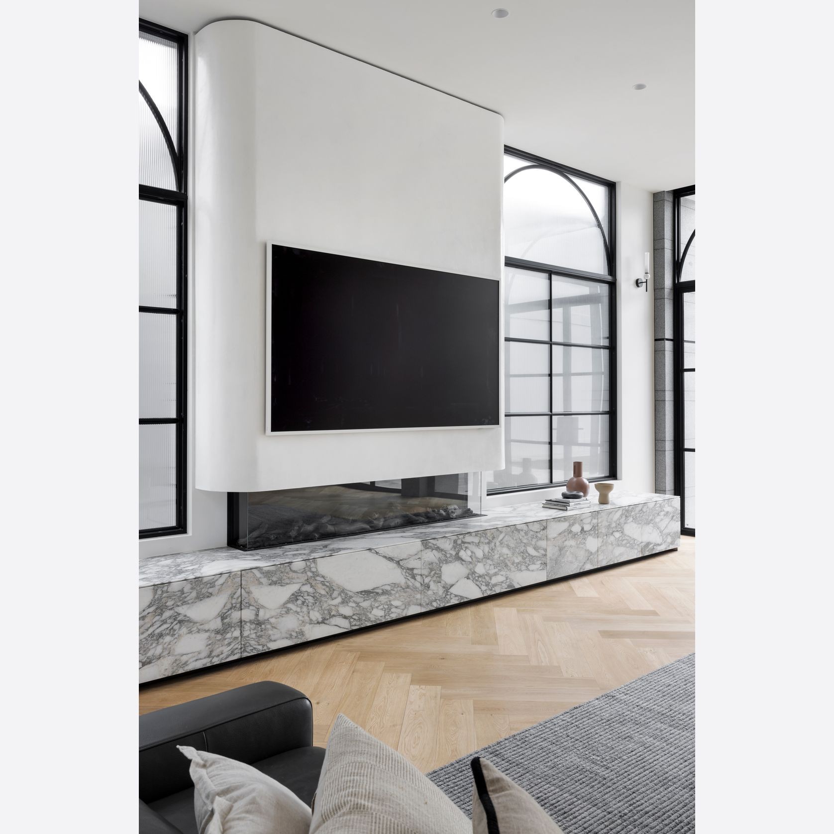 Arch Steel Frame Glass Hinge Doors - Galvanised FPS50 gallery detail image