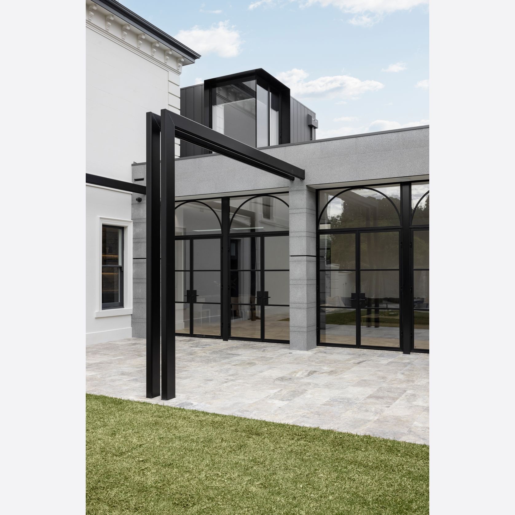 Arch Steel Frame Glass Hinge Doors - Galvanised FPS50 gallery detail image