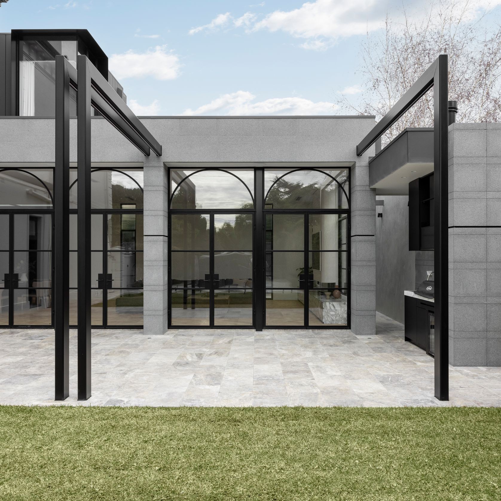 Arch Steel Frame Glass Hinge Doors - Galvanised FPS50 gallery detail image