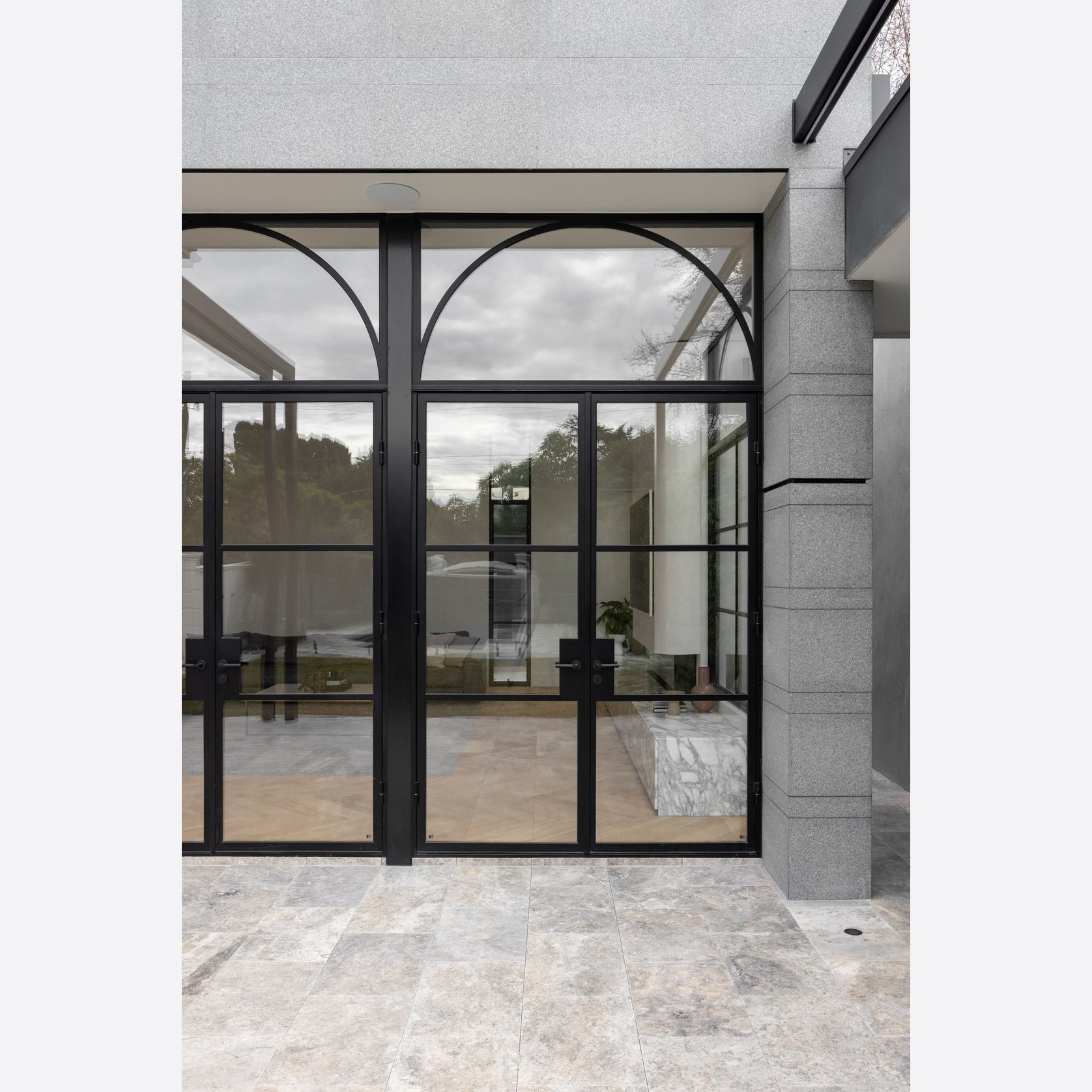 Arch Steel Frame Glass Hinge Doors - Galvanised FPS50 gallery detail image