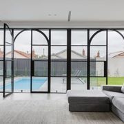 Steel Frame Glass Hinge Doors  - Galvanised FPS50 gallery detail image