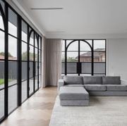 Steel Frame Glass Hinge Doors  - Galvanised FPS50 gallery detail image