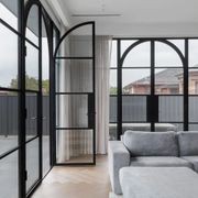 Steel Frame Glass Hinge Doors  - Galvanised FPS50 gallery detail image