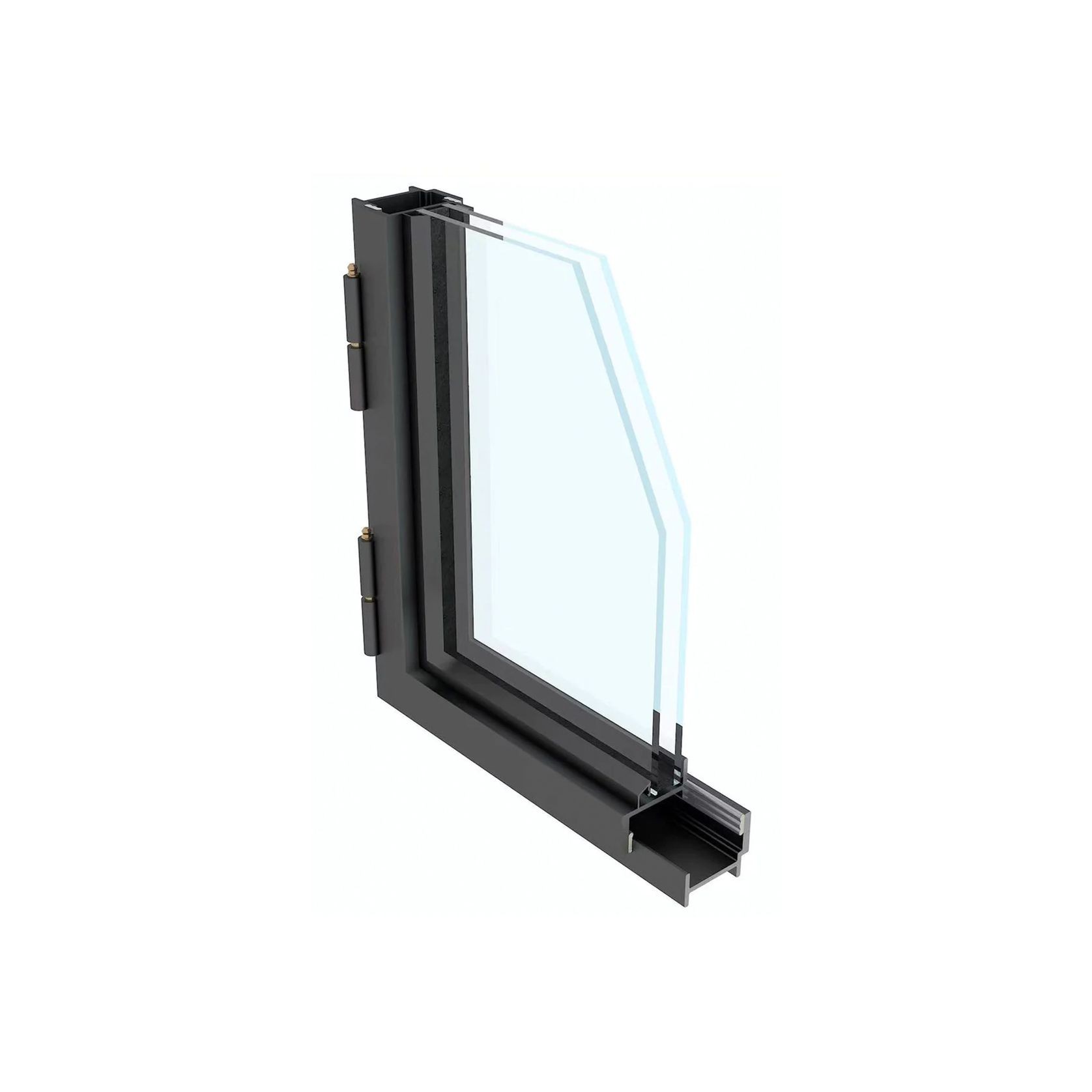 Steel Frame Glass Hinge Doors - Galvanised W40 gallery detail image