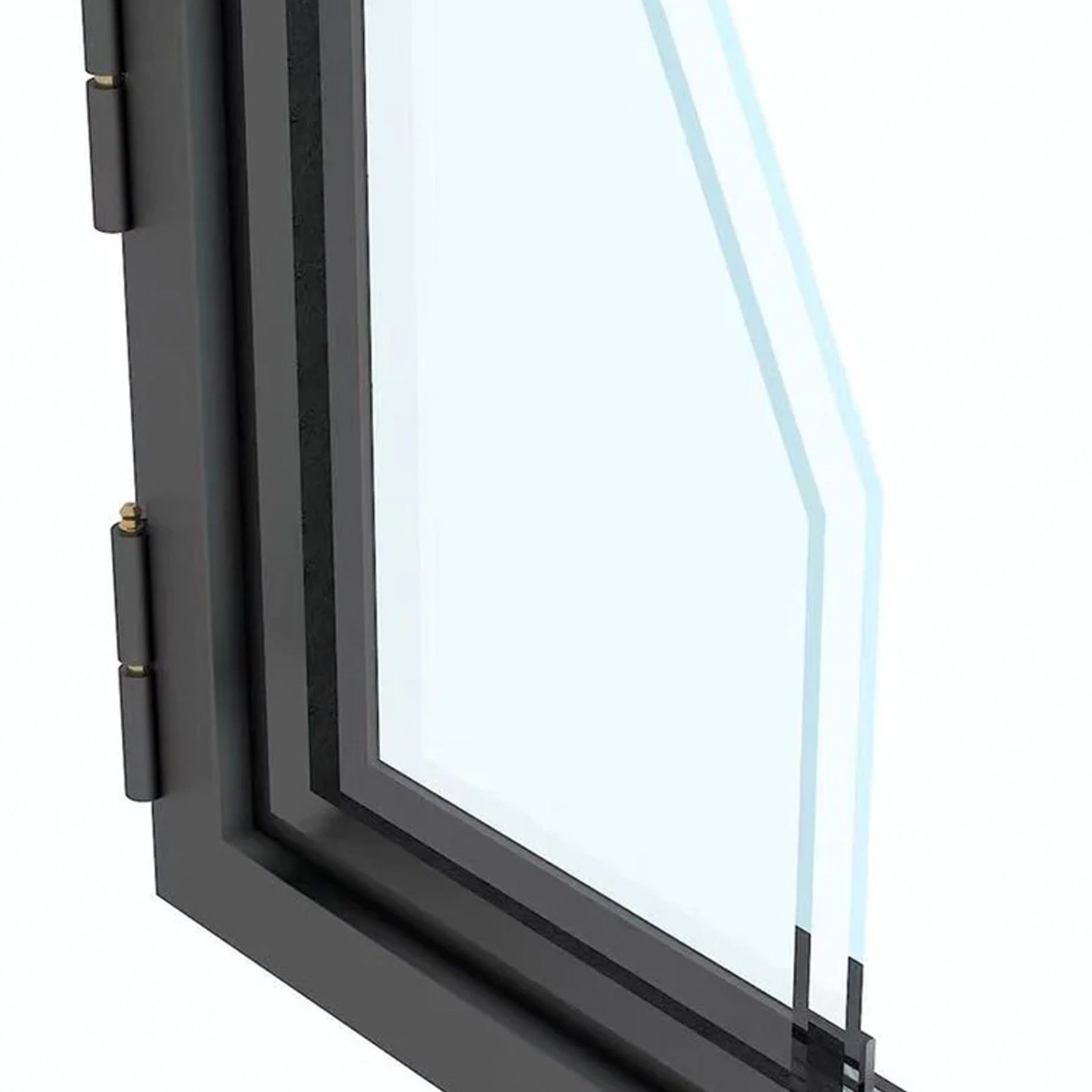 Arch Steel Frame Glass Hinge Doors - Galvanised W40 gallery detail image