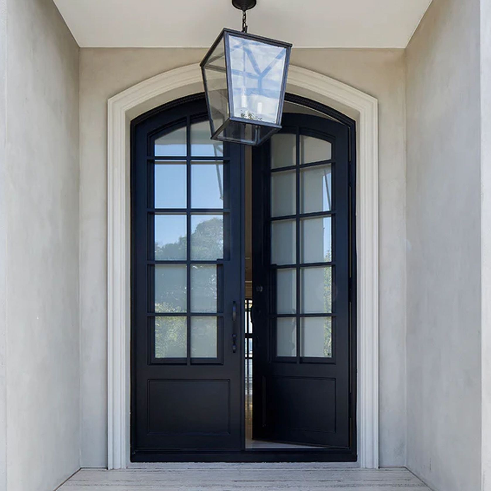 Wrought Iron Hinge Entry Doors - Galvanised gallery detail image