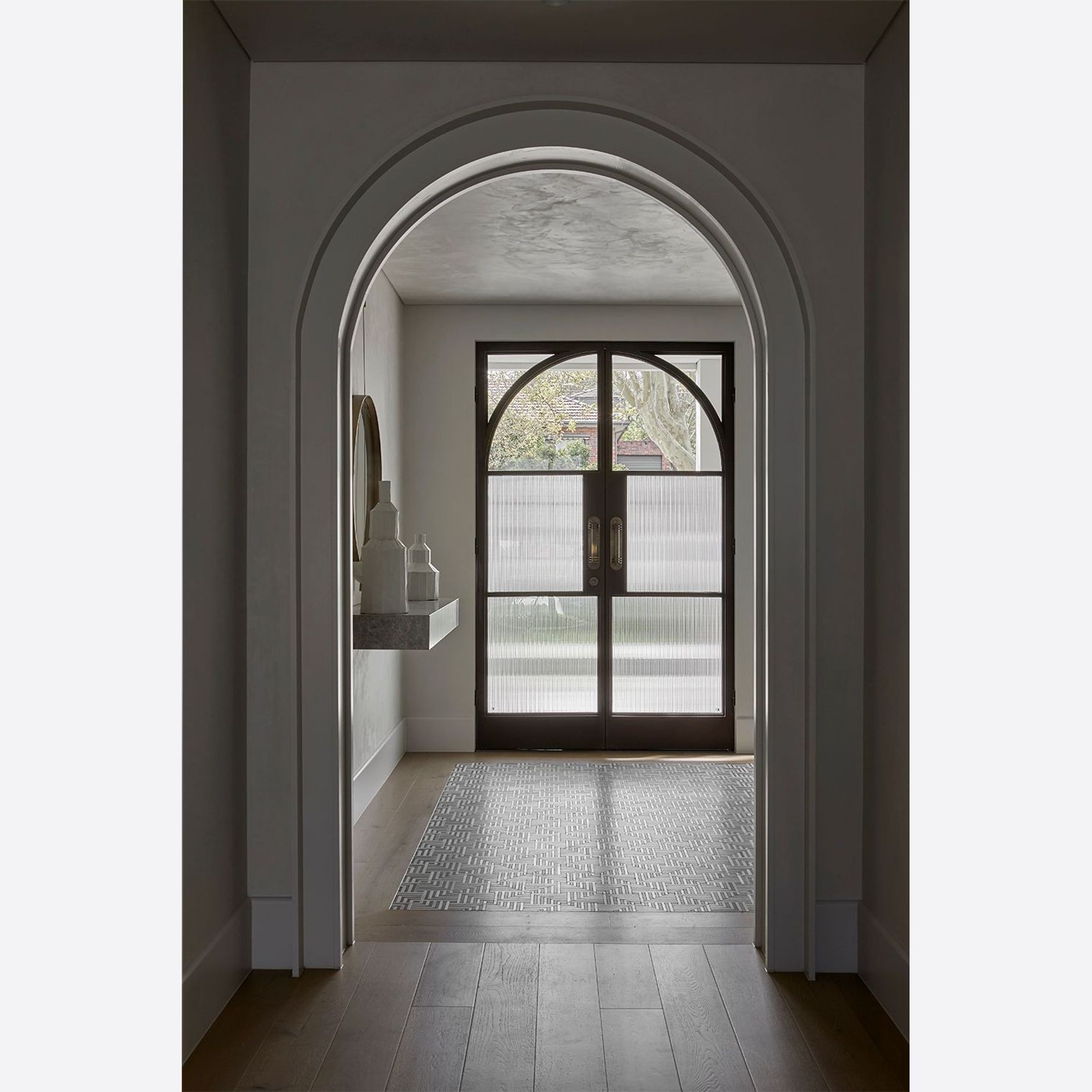 Arch Steel Frame Glass Hinge Doors - Galvanised FPS50 gallery detail image
