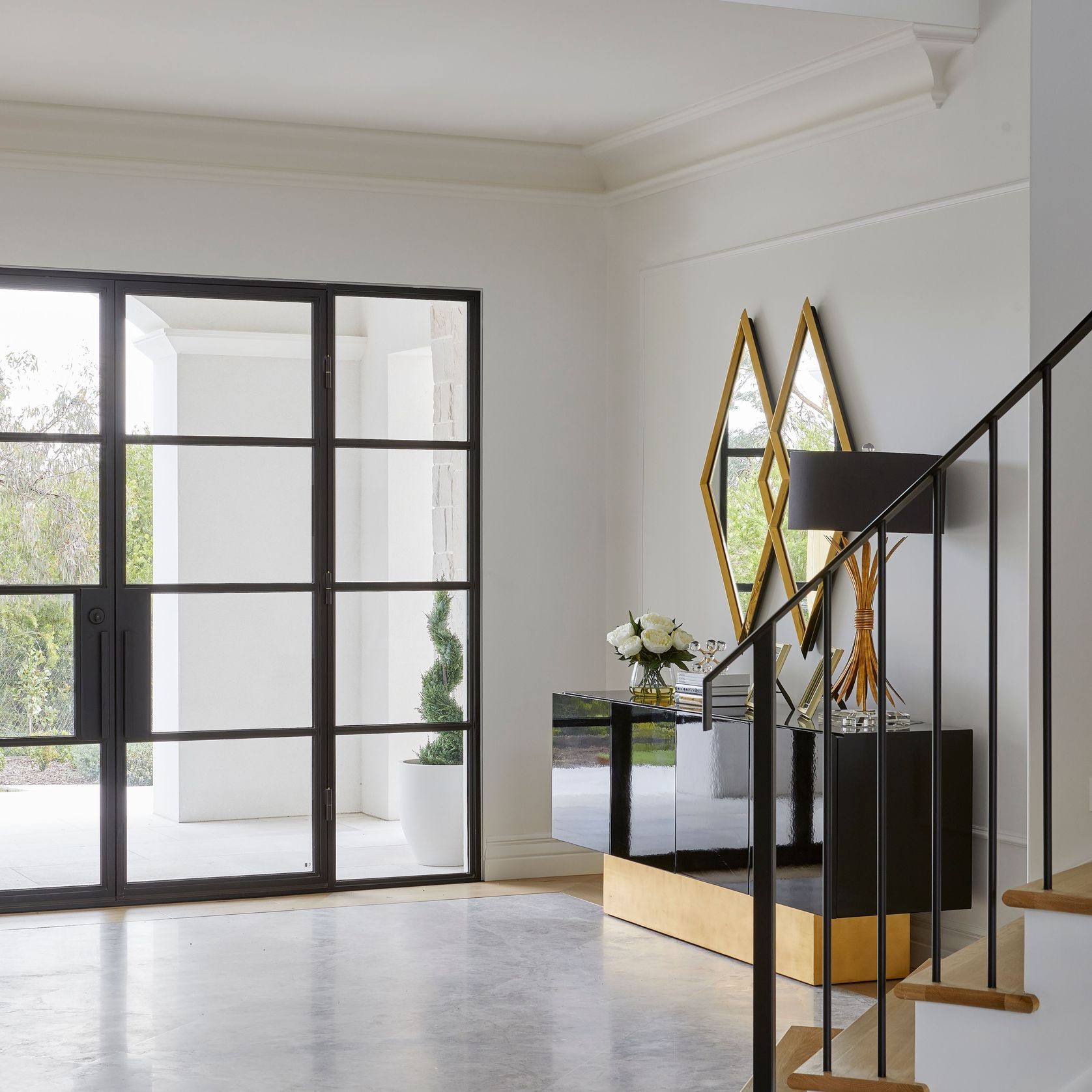 Steel Frame Glass Hinge Doors - Galvanised FPS50 gallery detail image