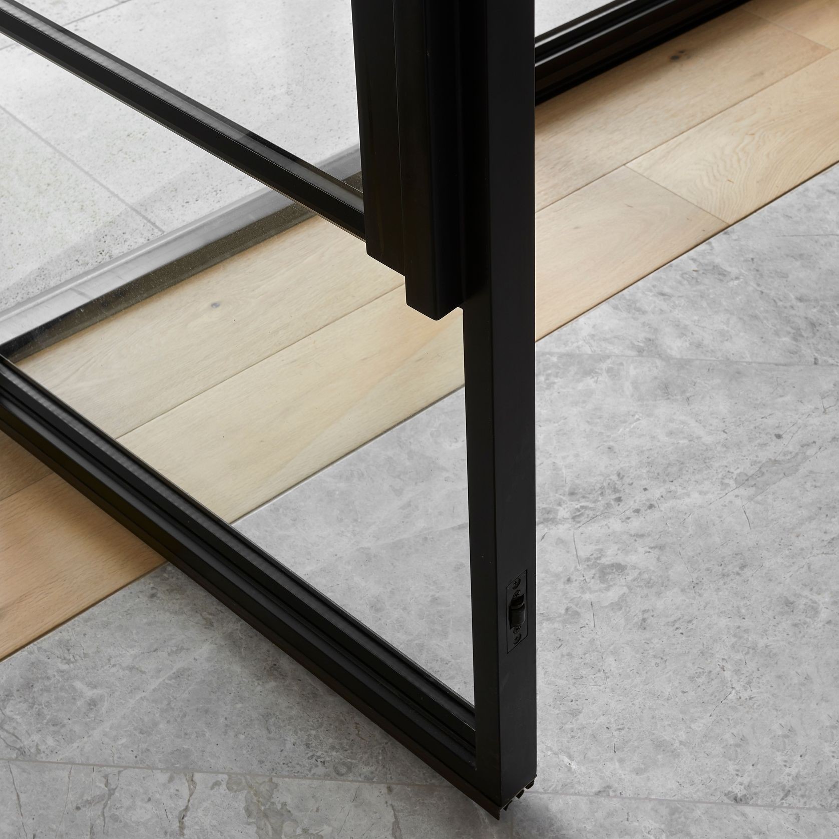 Steel Frame Glass Hinge Doors - Galvanised FPS50 gallery detail image