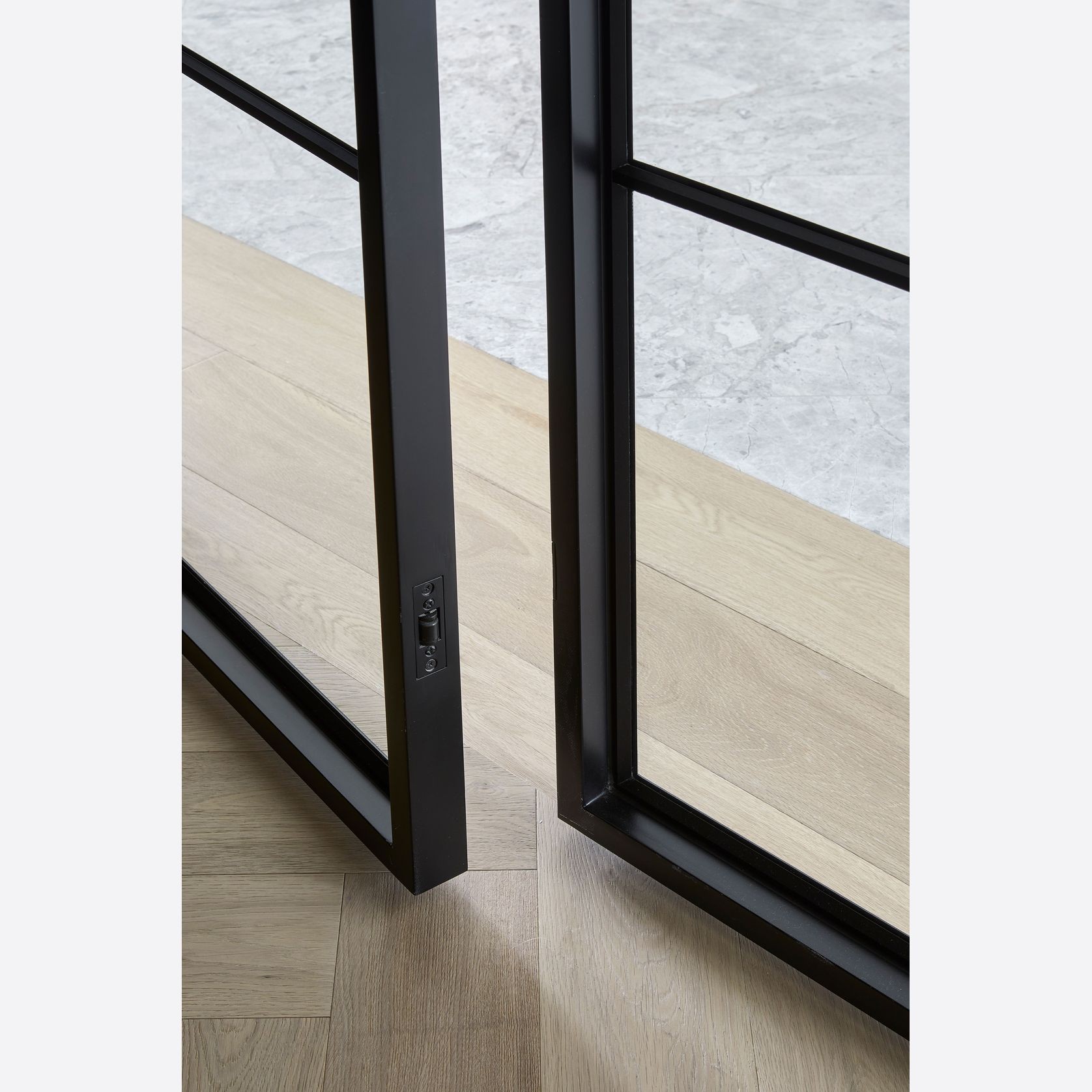 Steel Frame Glass Hinge Doors - Galvanised FPS50 gallery detail image