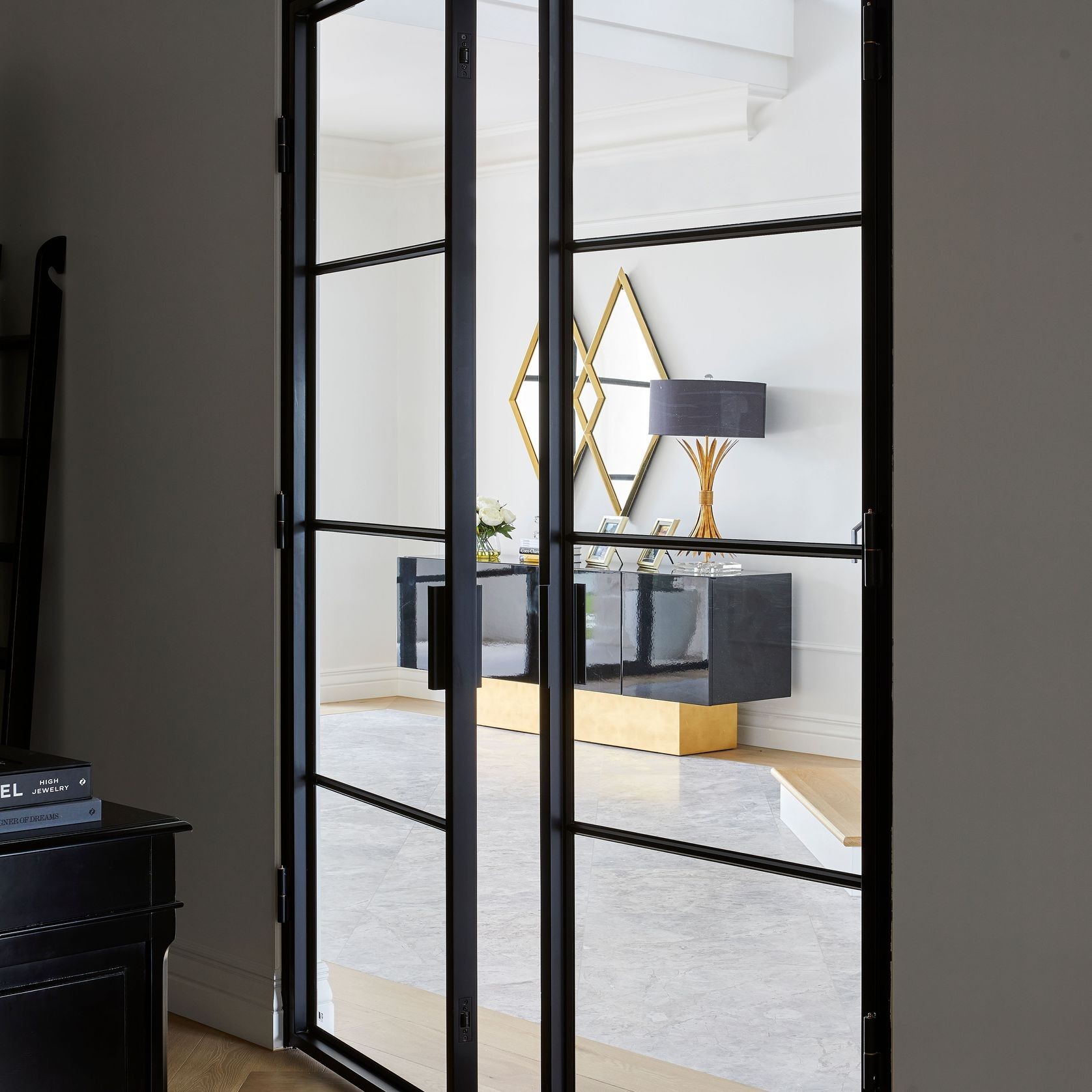 Steel Frame Glass Hinge Doors - Galvanised FPS50 gallery detail image