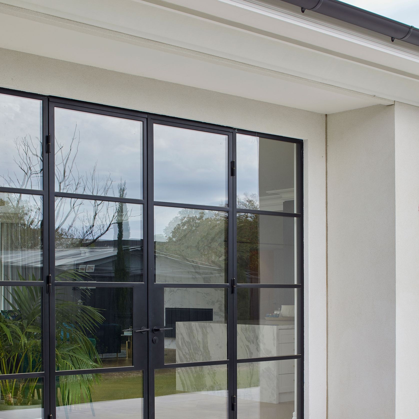 Steel Frame Glass Hinge Doors - Galvanised FPS50 gallery detail image