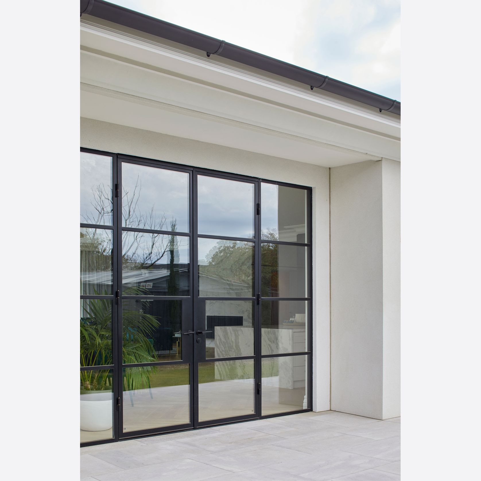 Steel Frame Glass Hinge Doors - Galvanised FPS50 gallery detail image
