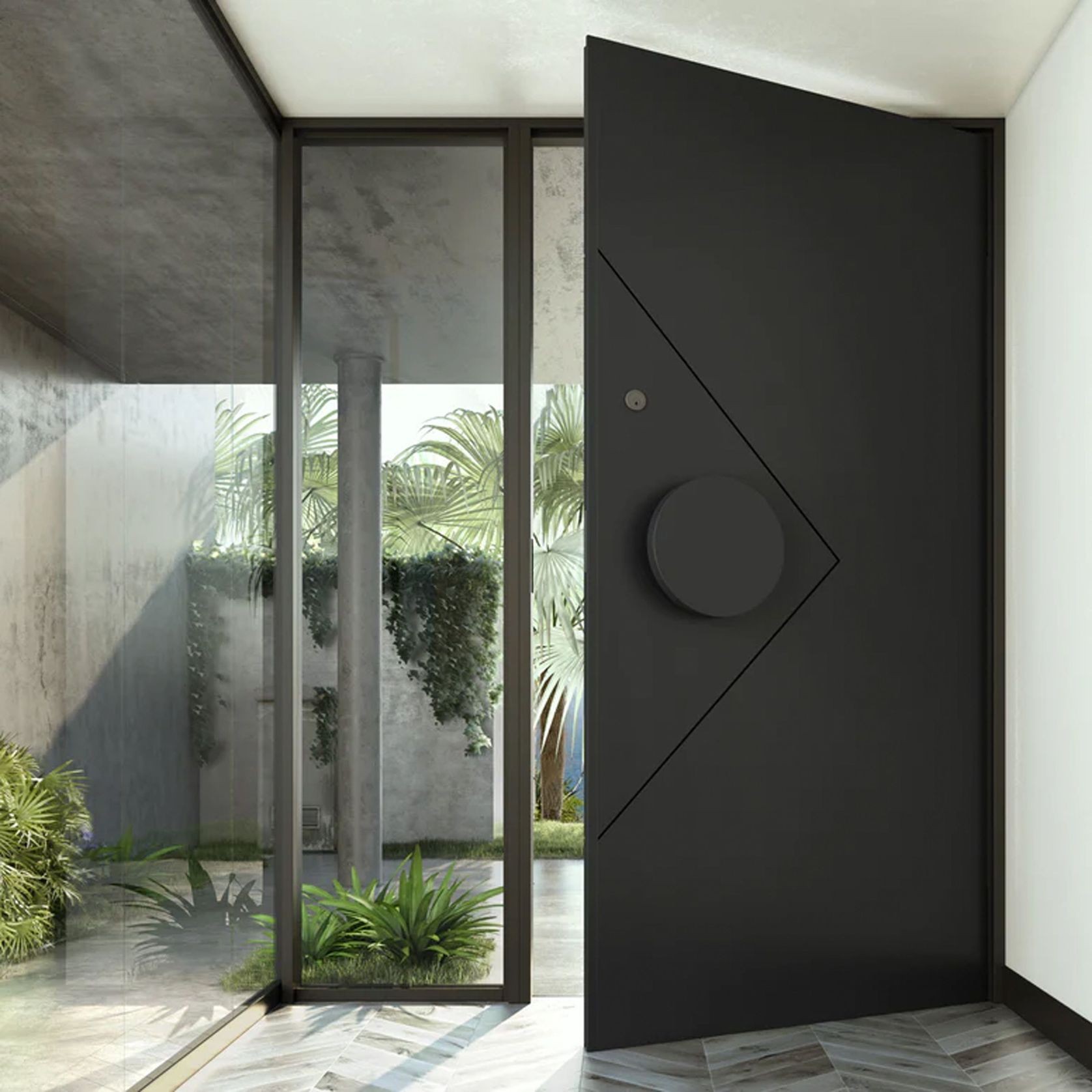 Iron Hinge Entry Doors - Galvanised gallery detail image