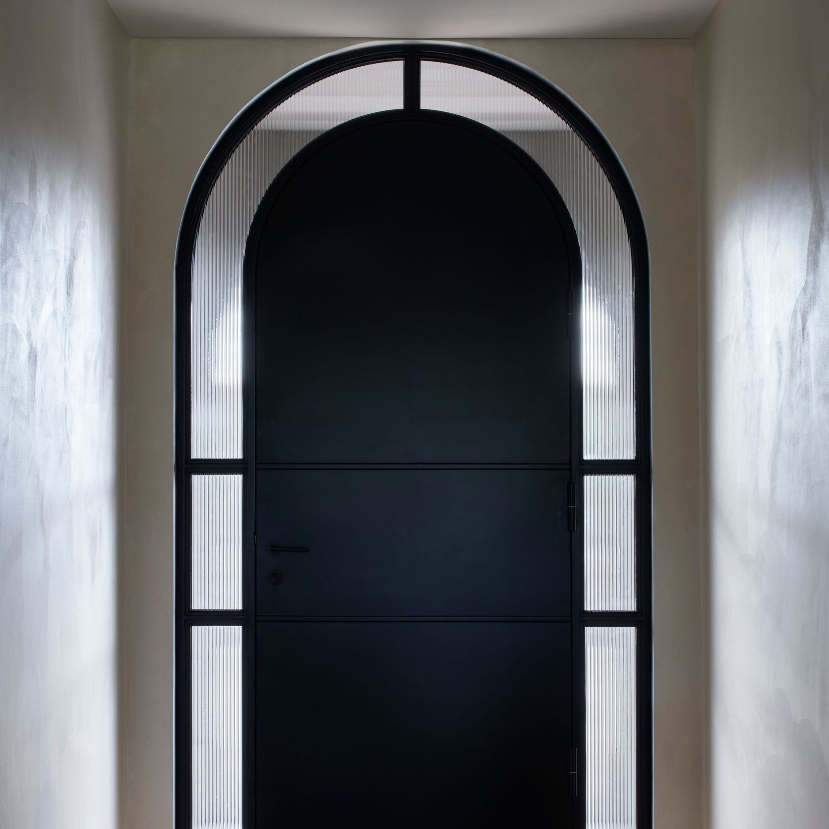 Arch Steel Frame Glass Hinge Doors - Galvanised FPS50 gallery detail image