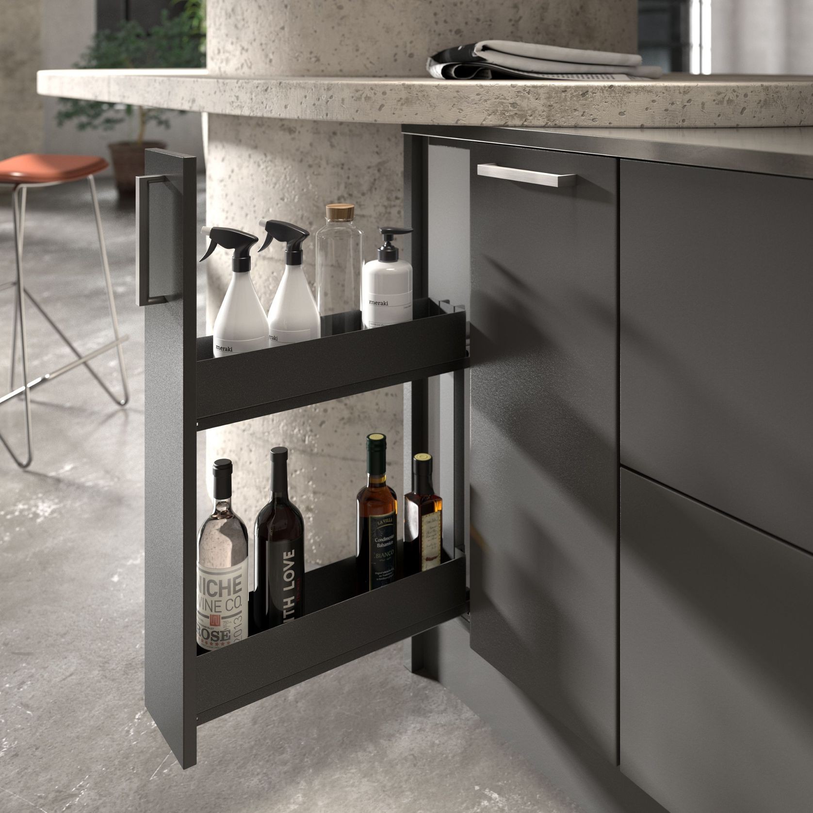 Lario | Narrow under-bench storage gallery detail image