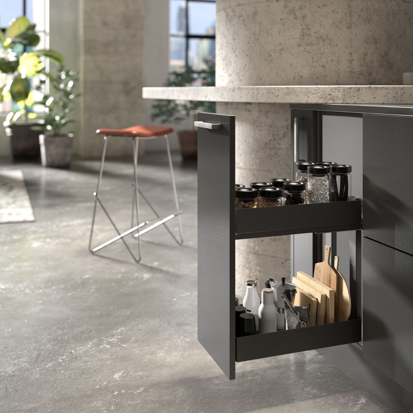 Lario | Narrow under-bench storage gallery detail image