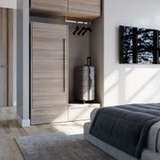 Salice Gravity Pocket Doors Installed with Full Height Doors for Hotel Room Mini Bar - Closed