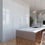 Salice Gravity Pocket Door Installed with Full Height Doors for Kitchen Coffee Station, Hob and Storage - Closed