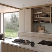 Salice Gravity Pocket Doors Installed Over Bench - Closed